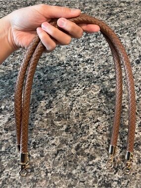 Braided PU Leather Bag Straps Purse Handles 2 Piece Set 23.62 Inches NWT